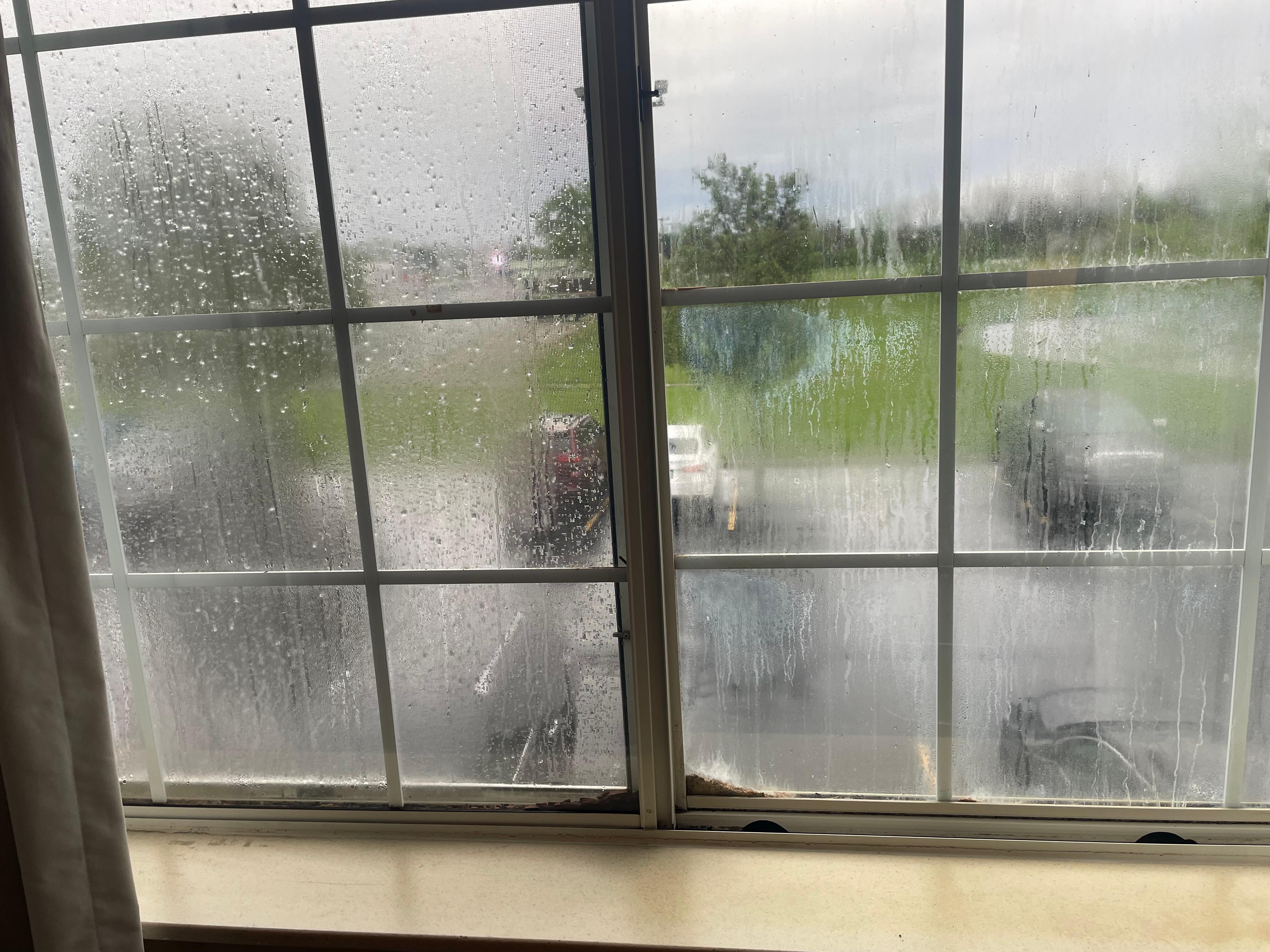 Can’t see through the condensation build up between the panes.