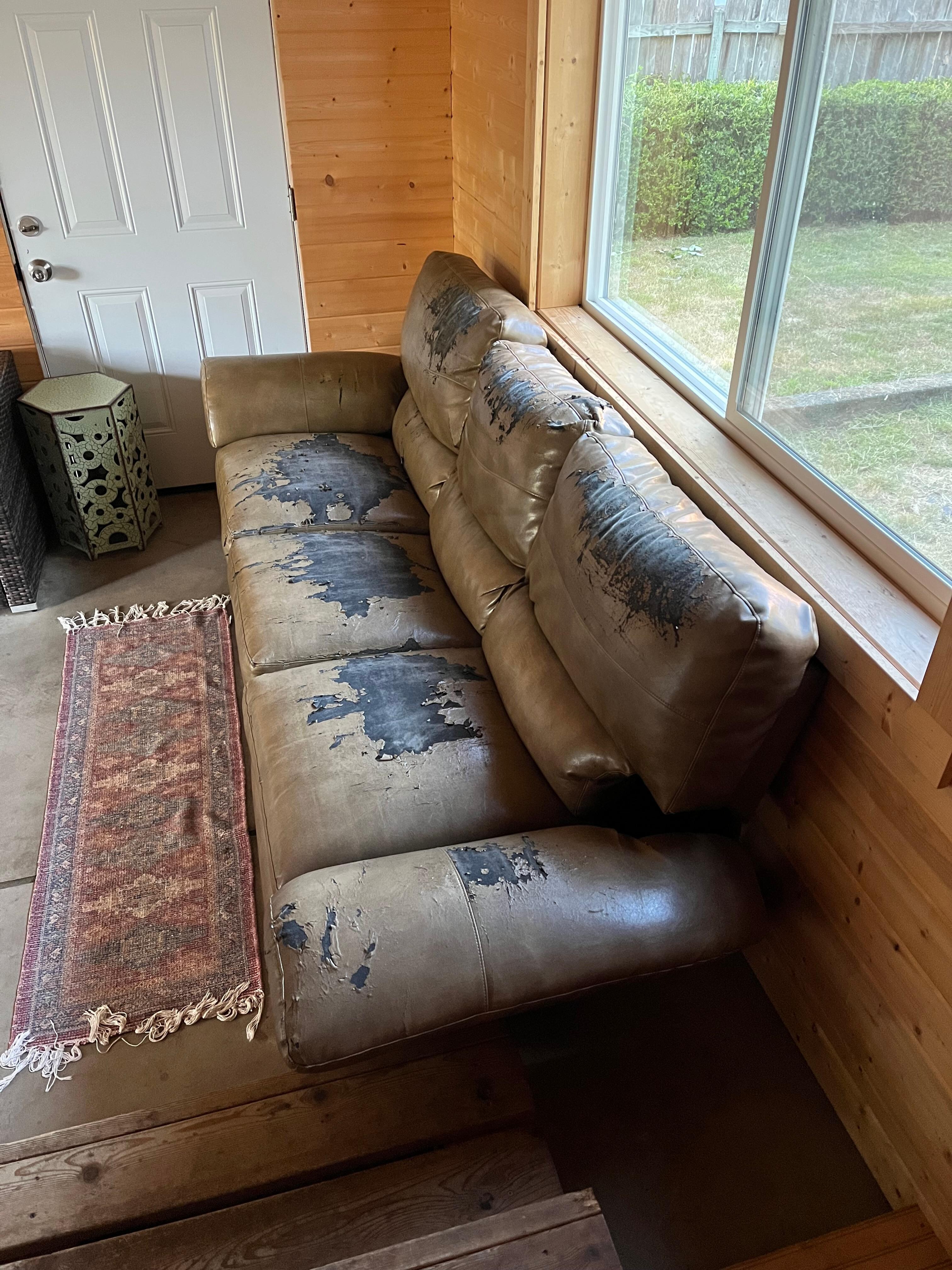 Trashed couch