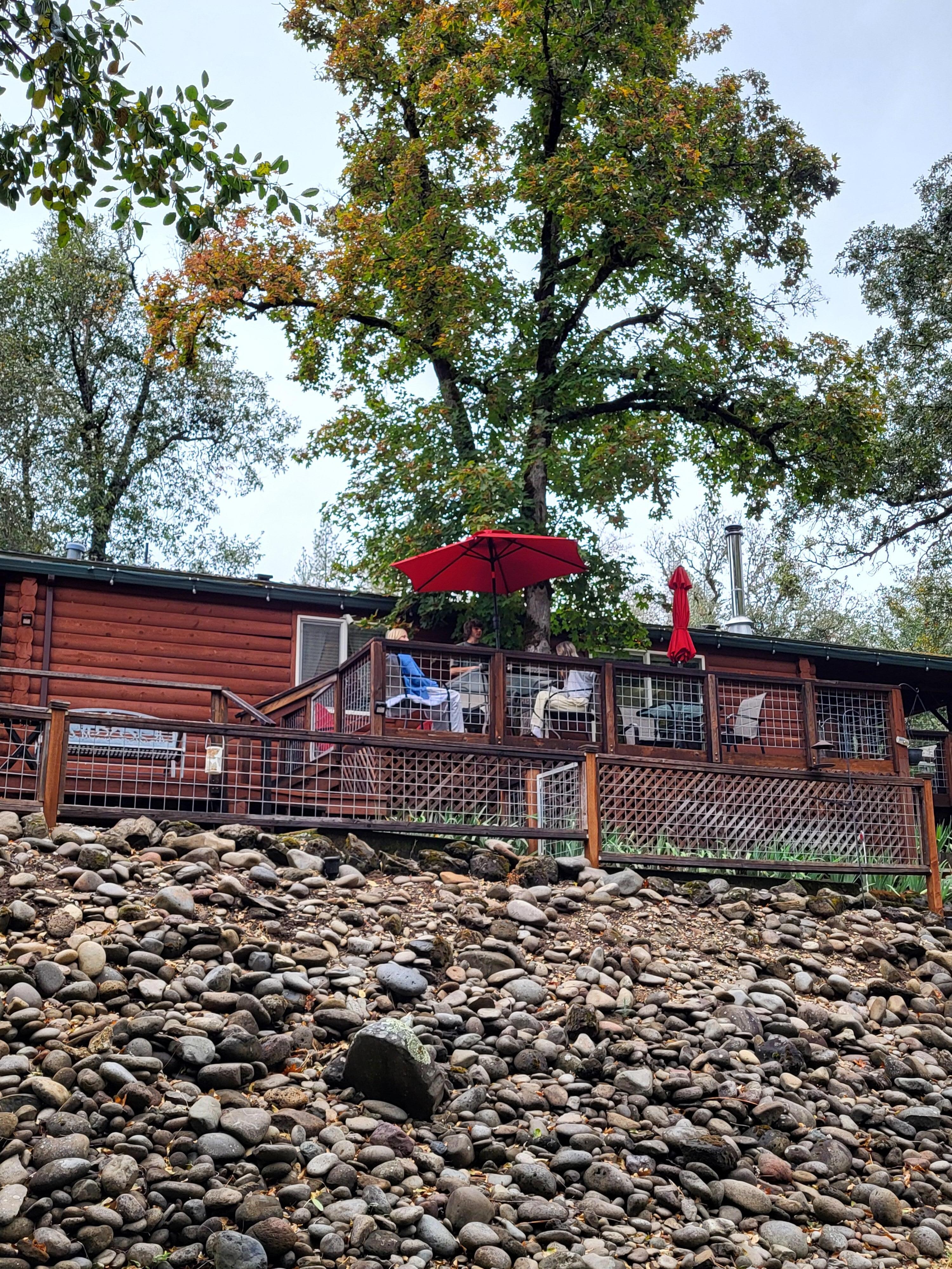 Looking up to the house from the river bank