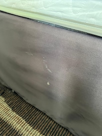 Questionable white stain on the bed skirt