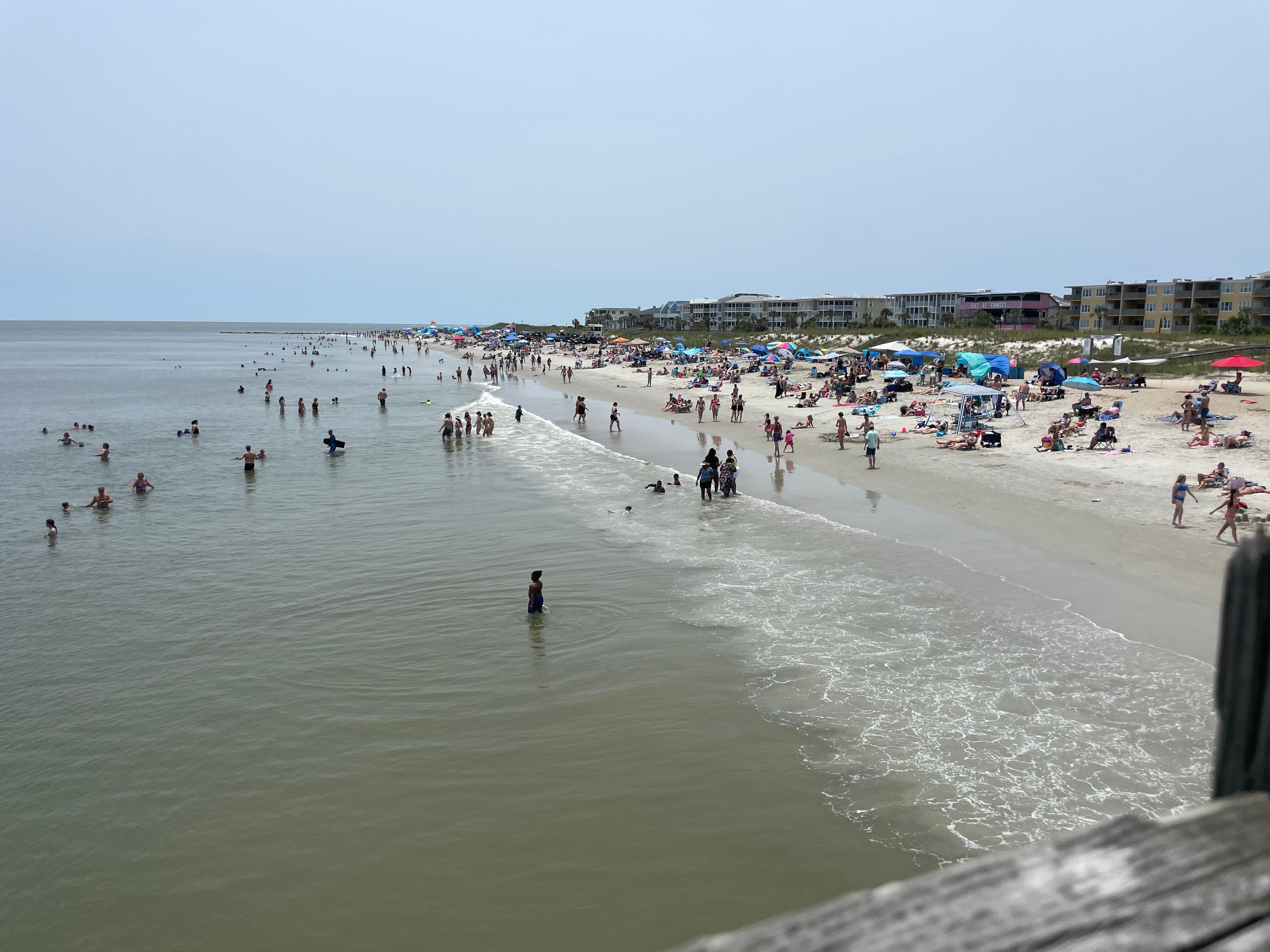 Beaches were clean and nice.  Busy in the weekend but not as much during the week. 