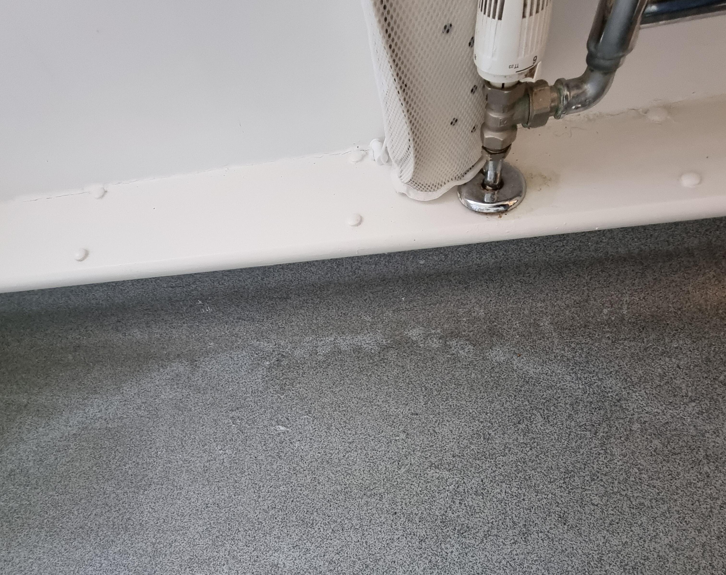 A bathroom floor that had not been changed since the 1980s at best