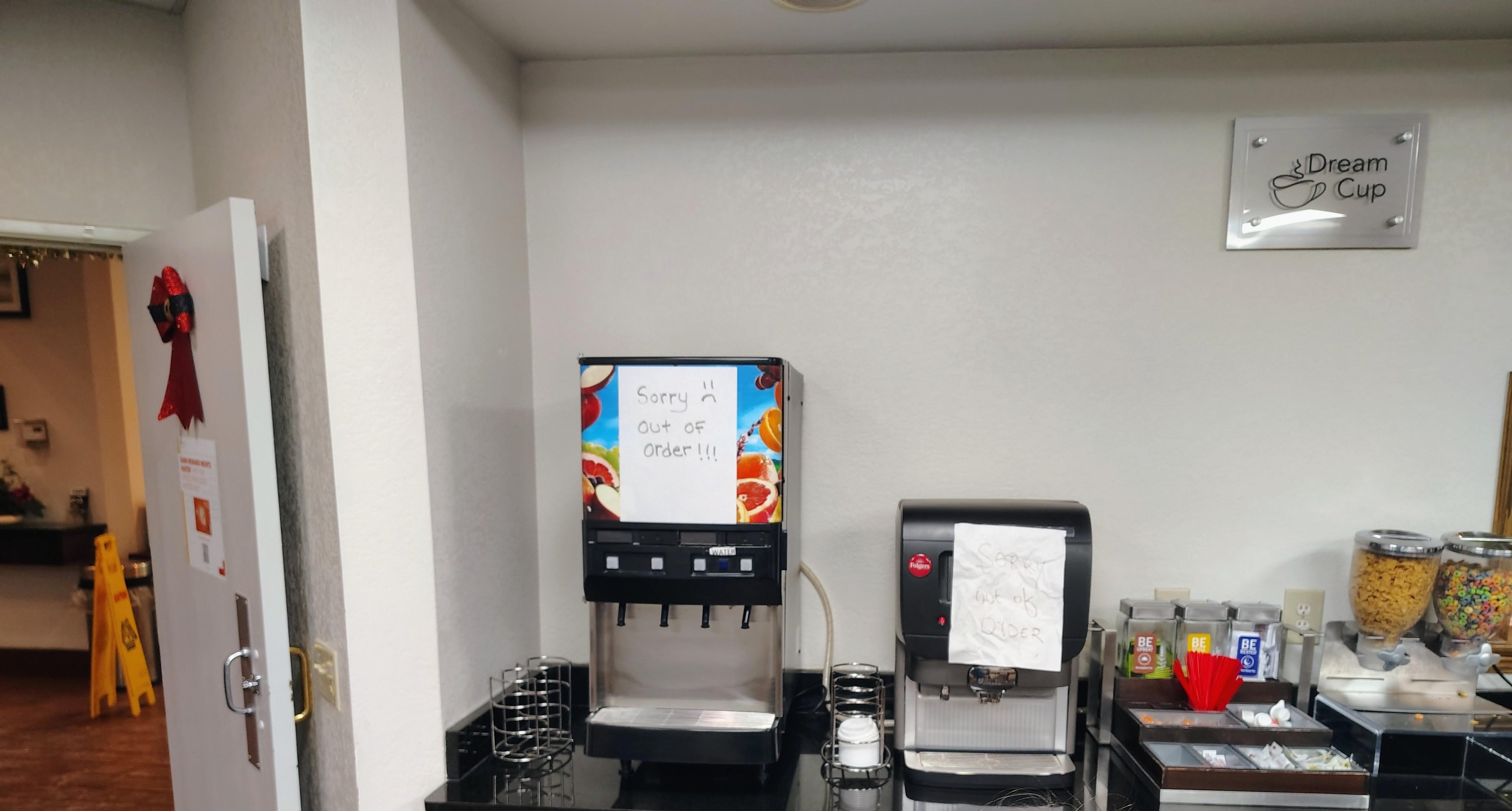 All the drinks were out of order