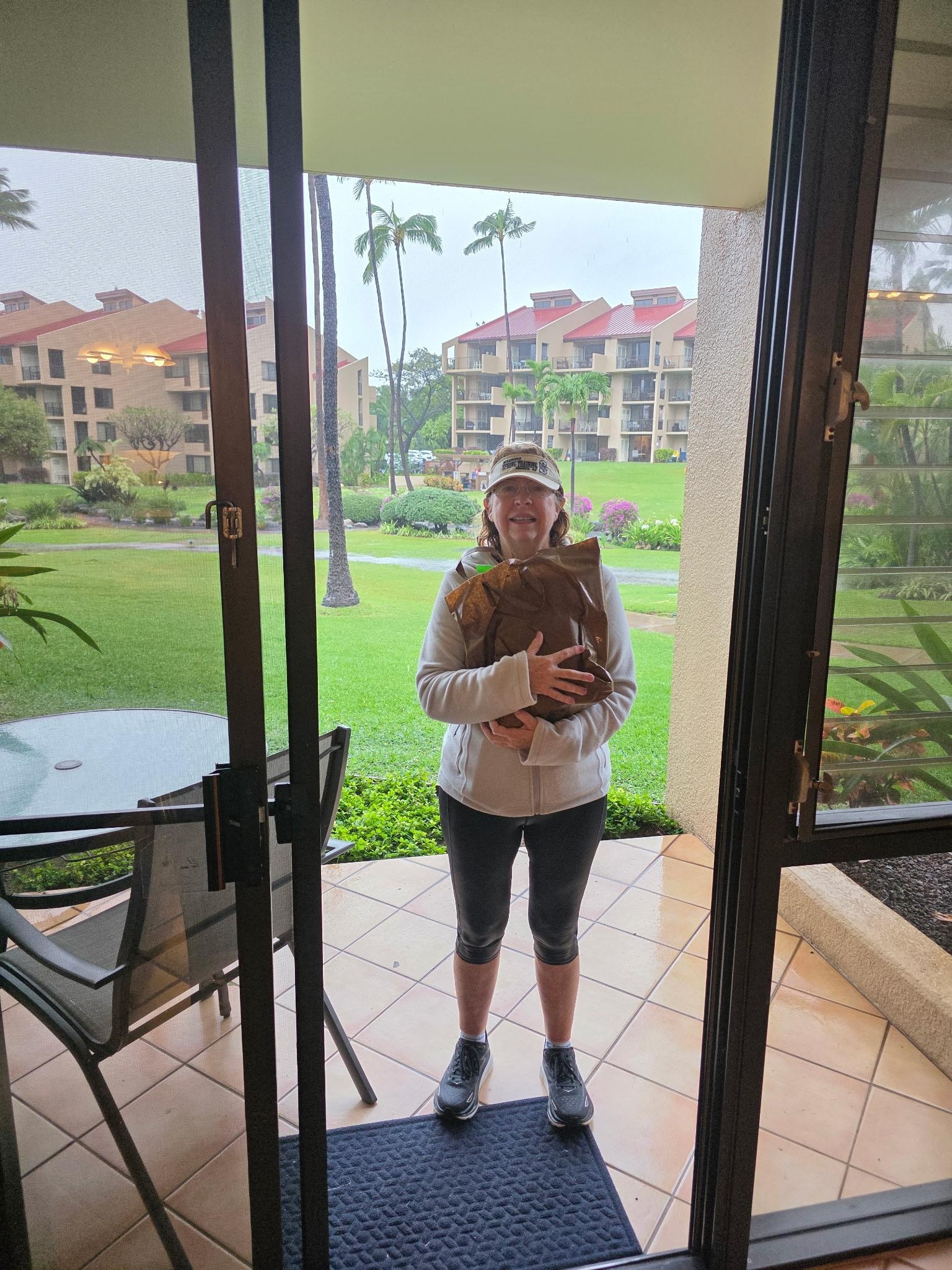 Downpour while shopping.