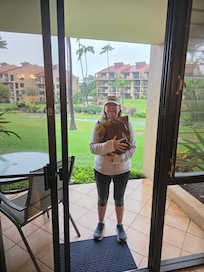 Downpour while shopping.