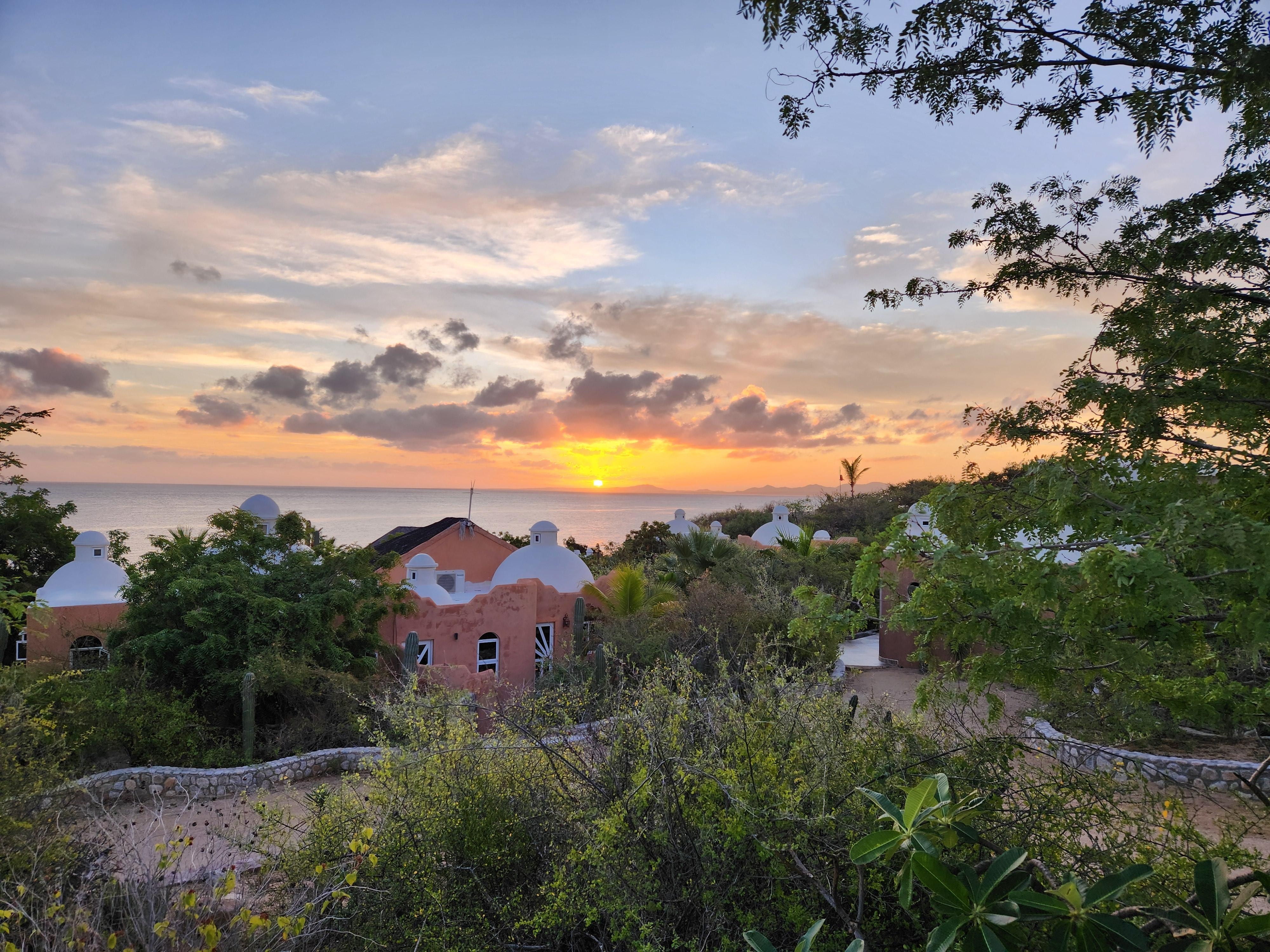 Sun rise over the resort and the Sea of Cortez