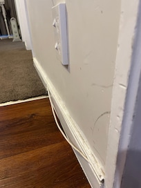 All skirtings thick with dust and dirt.