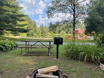 View from behind the fire pit.
