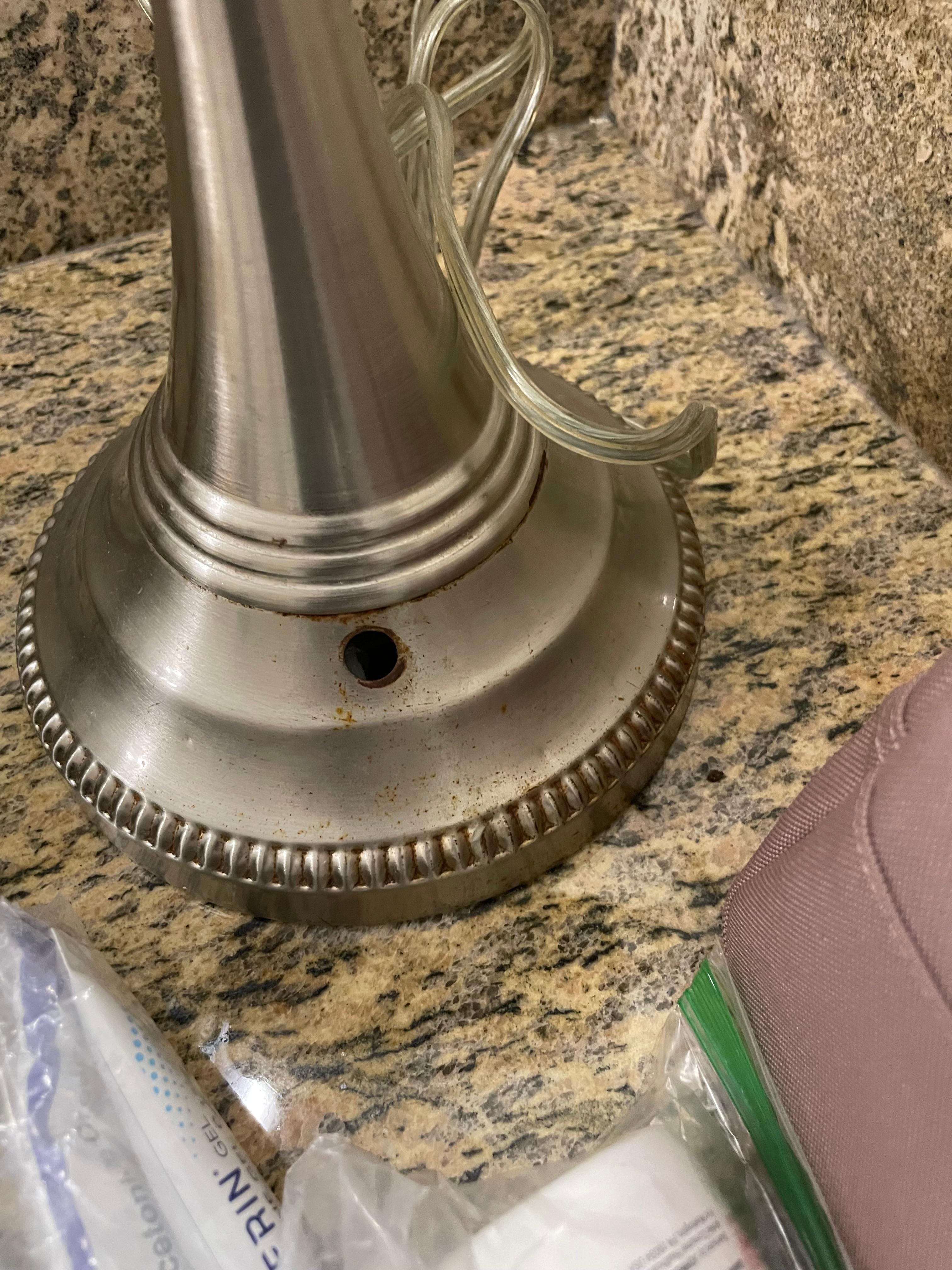 Broken, rusted  make up mirror 