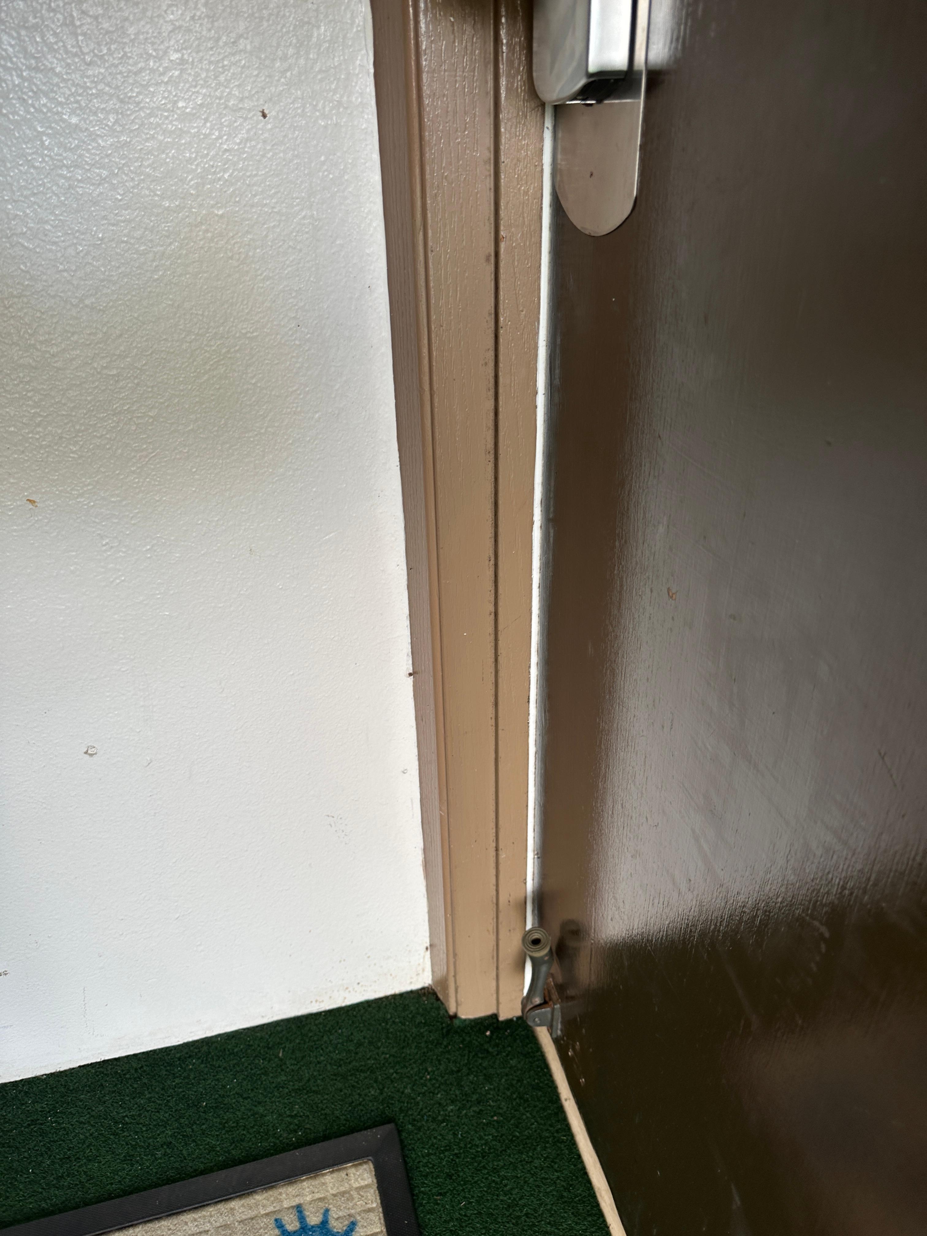 Front door does not close completely. Stronger draft coming through.