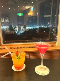 Drinks and meal at the top floor restaurant and bar