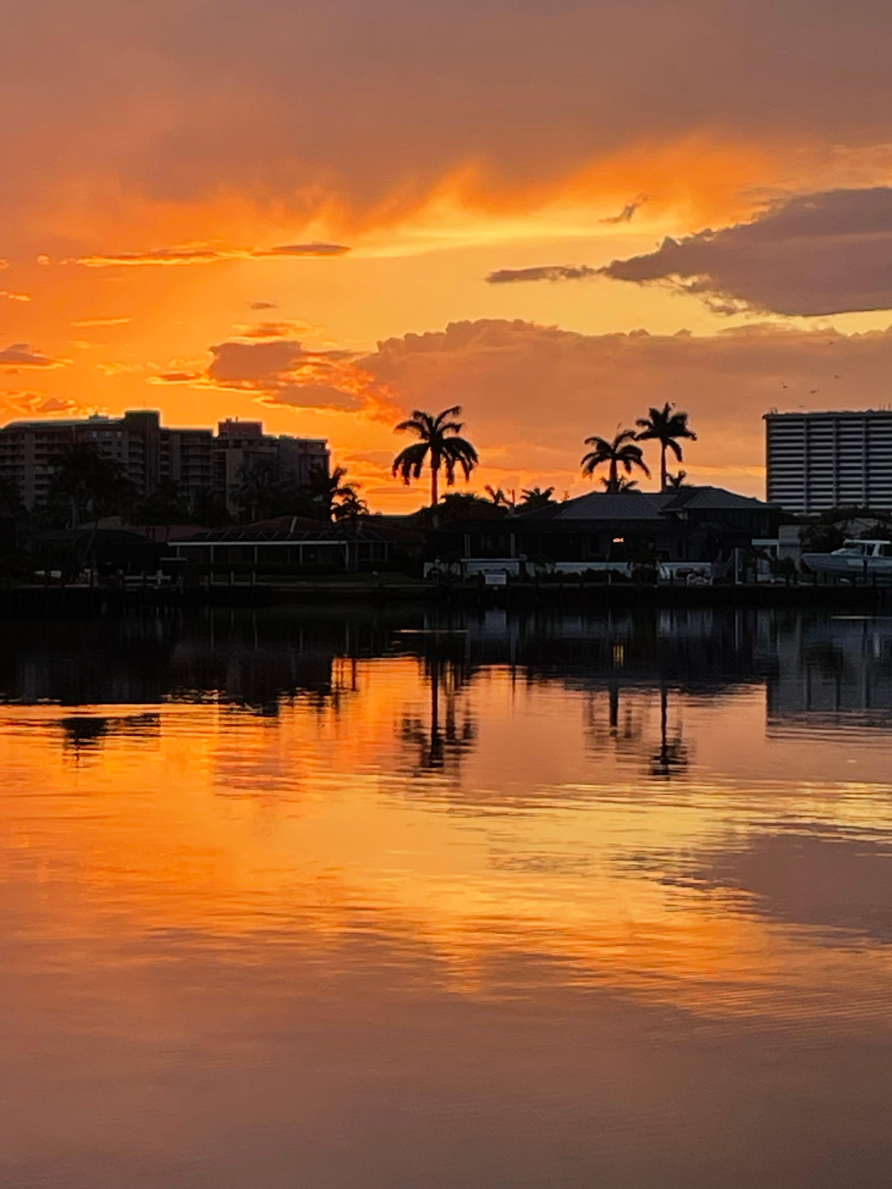 Sunset on house dock 