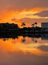 Sunset on house dock