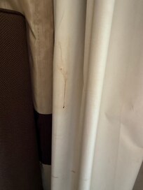 Blood on the curtains