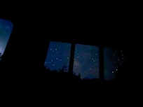 View of night sky from bedroom