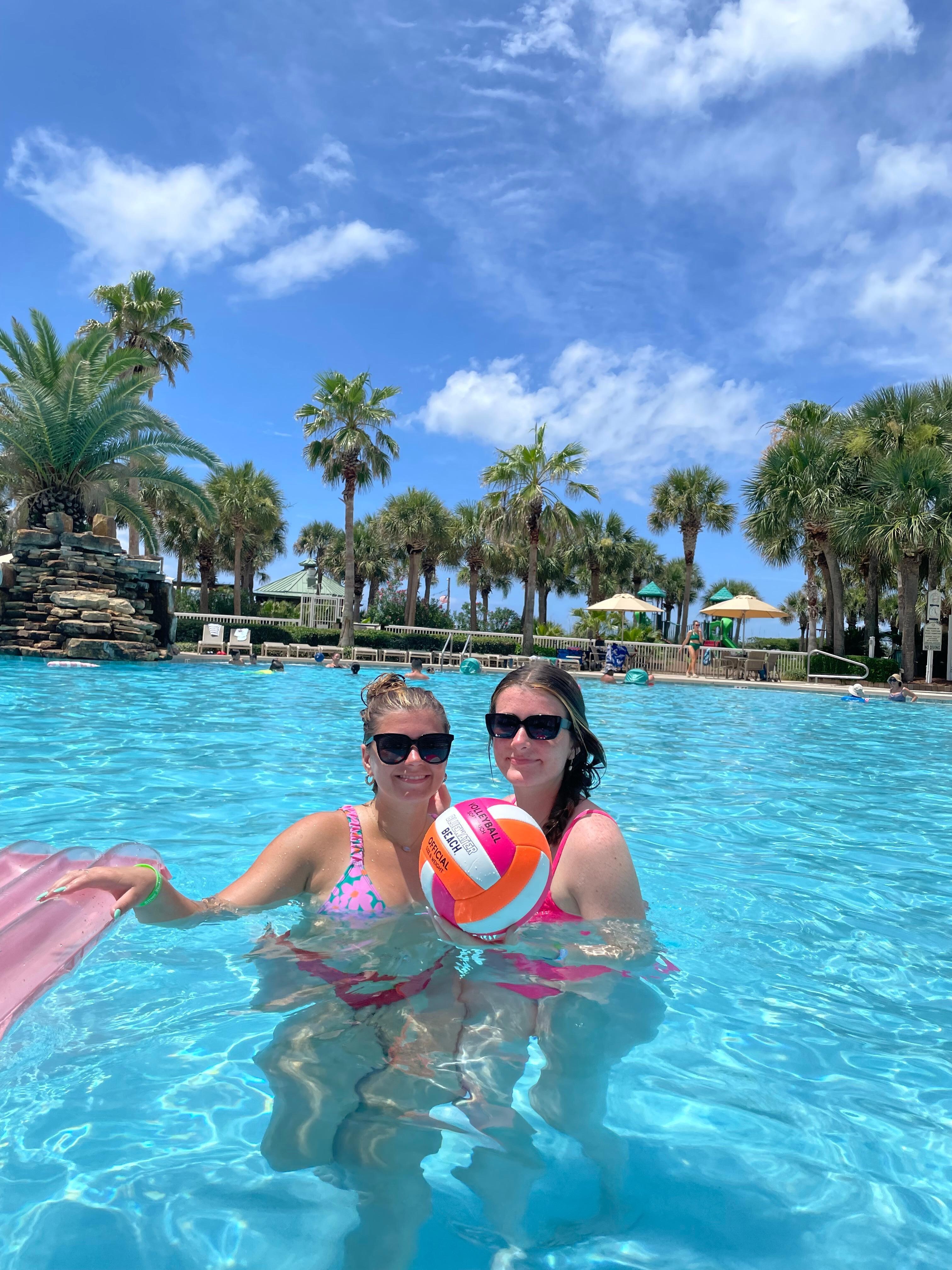 The pool area