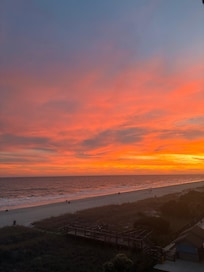 Evening sunset view from the balcony of the room