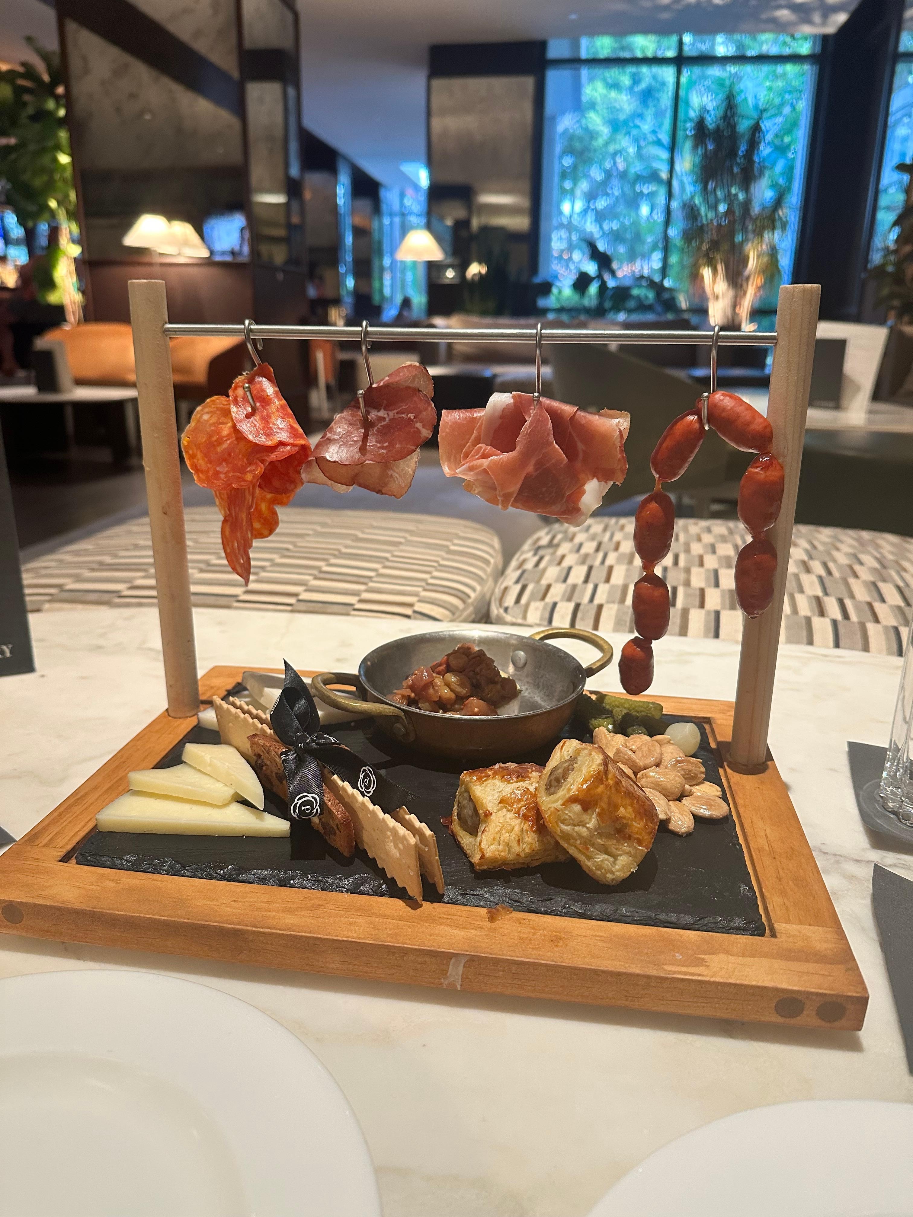 Charcuterie board in the bar area