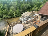 The hot tub with the sounds of the waterfall made for extreme relaxation.