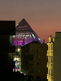 Pyramid lights glow