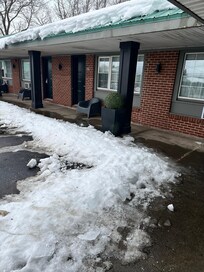 Lack of snow clearing outside of room