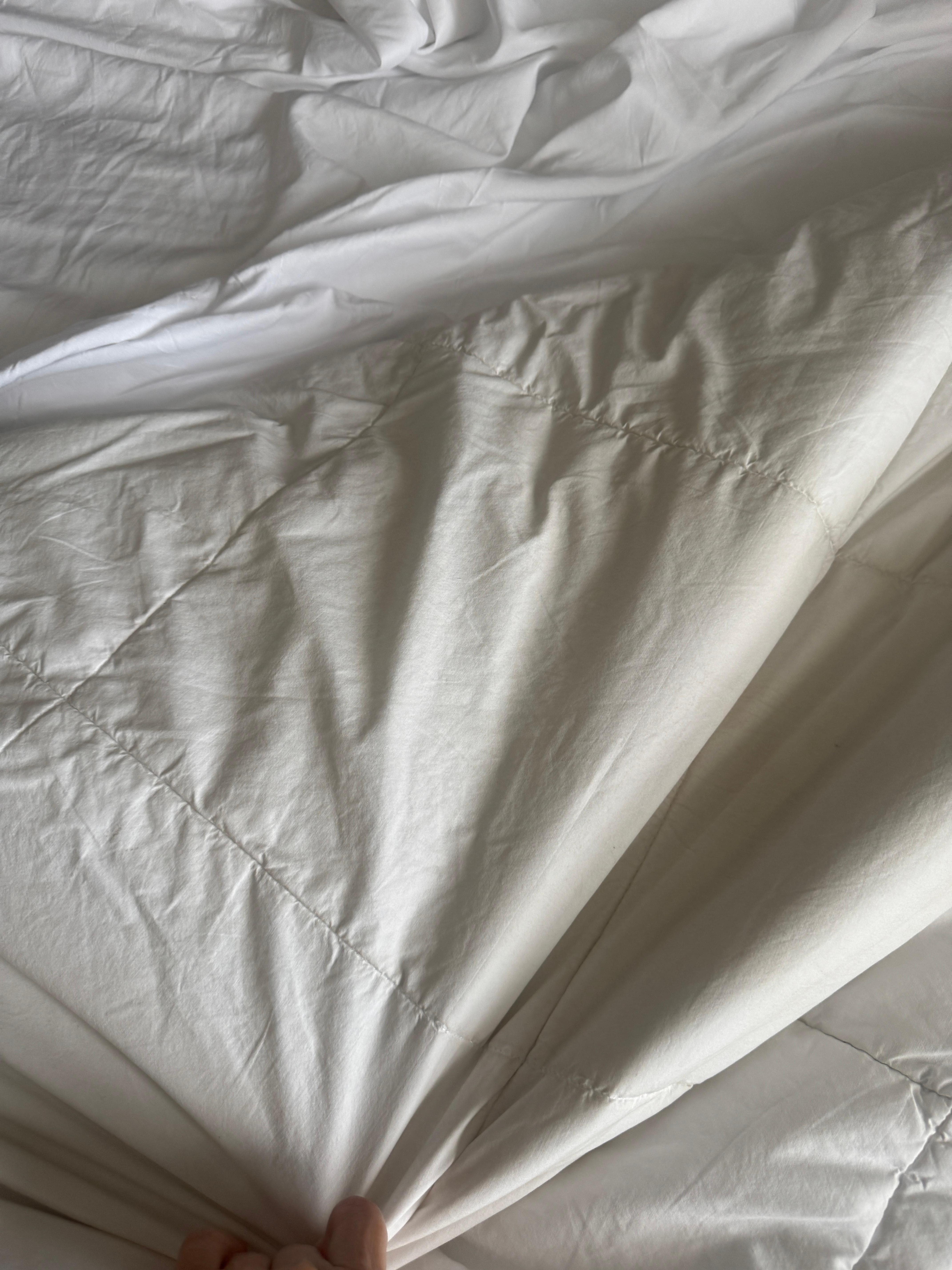 Así estaba el edredón por lado dentro. Asqueroso