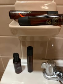 Supplied personal products, labels hard to read