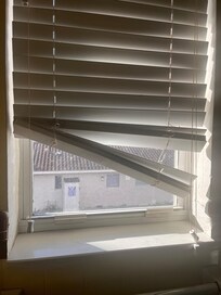 Blinds couldn’t be moved down. Lack of privacy