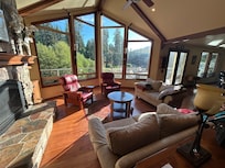 Family room with spectacular views of the lake