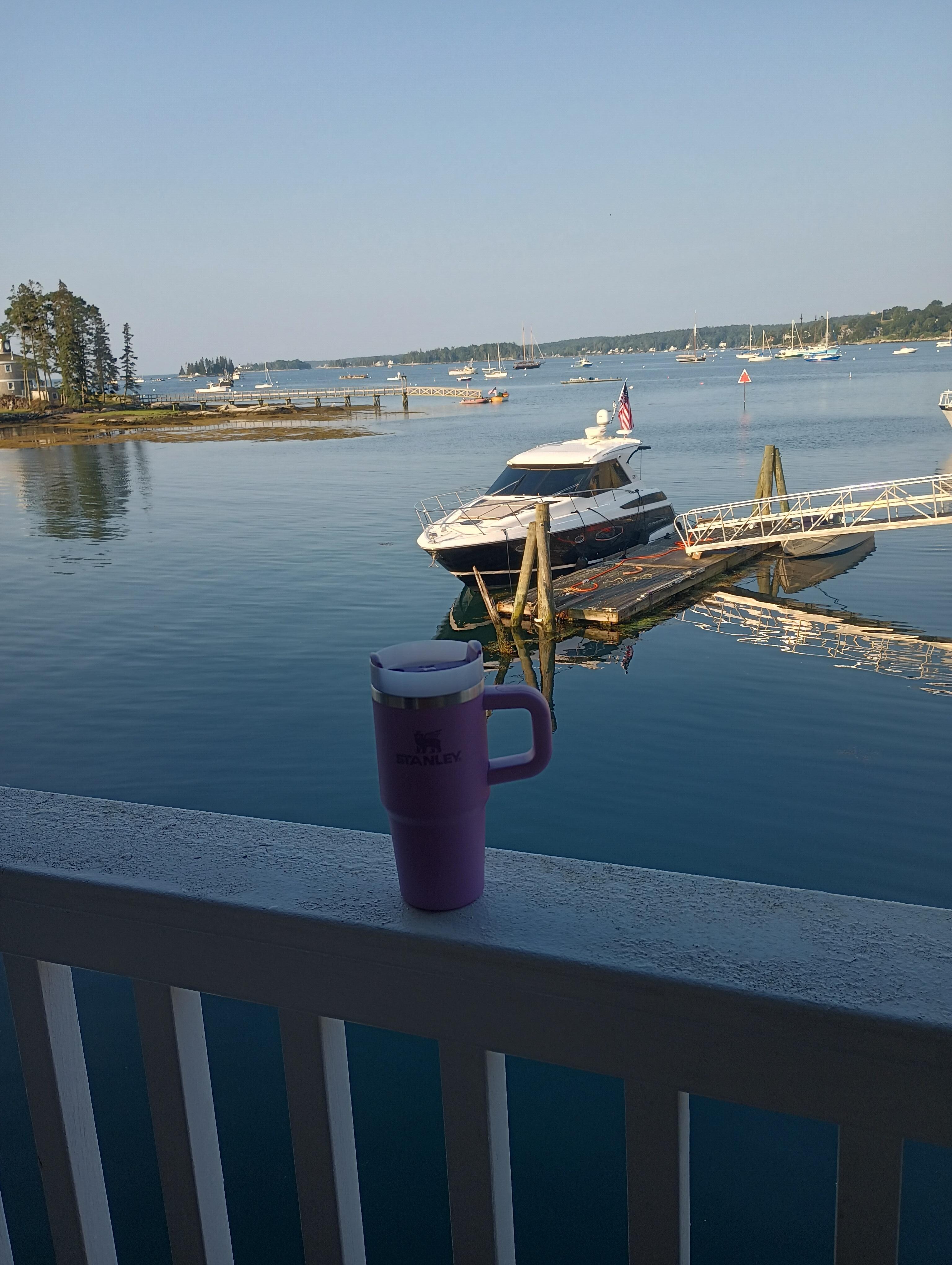 View from deck chair outside room 122.