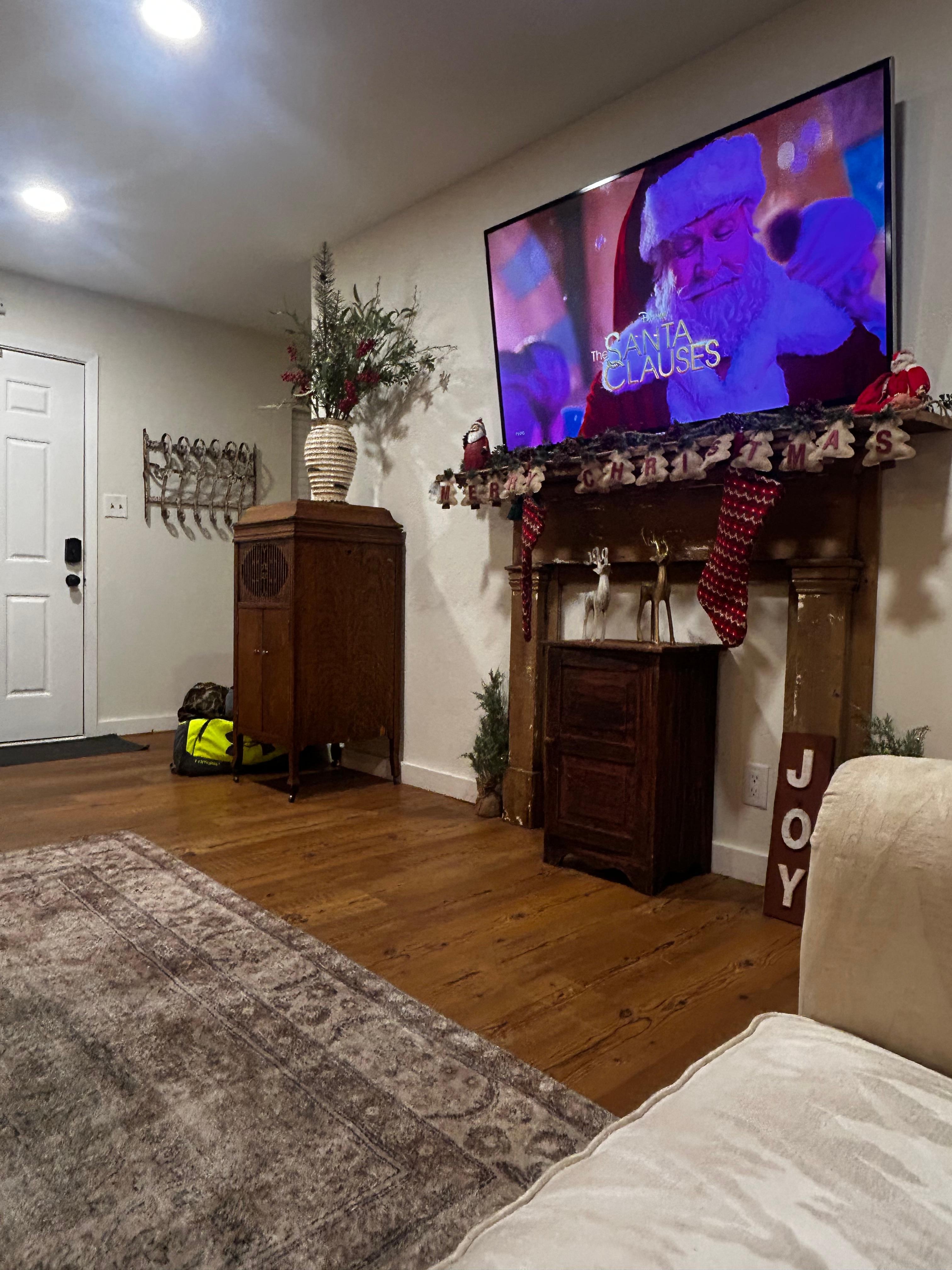 Christmas decor made us feel the Christmas spirit!! We had to watch the Grinch! 