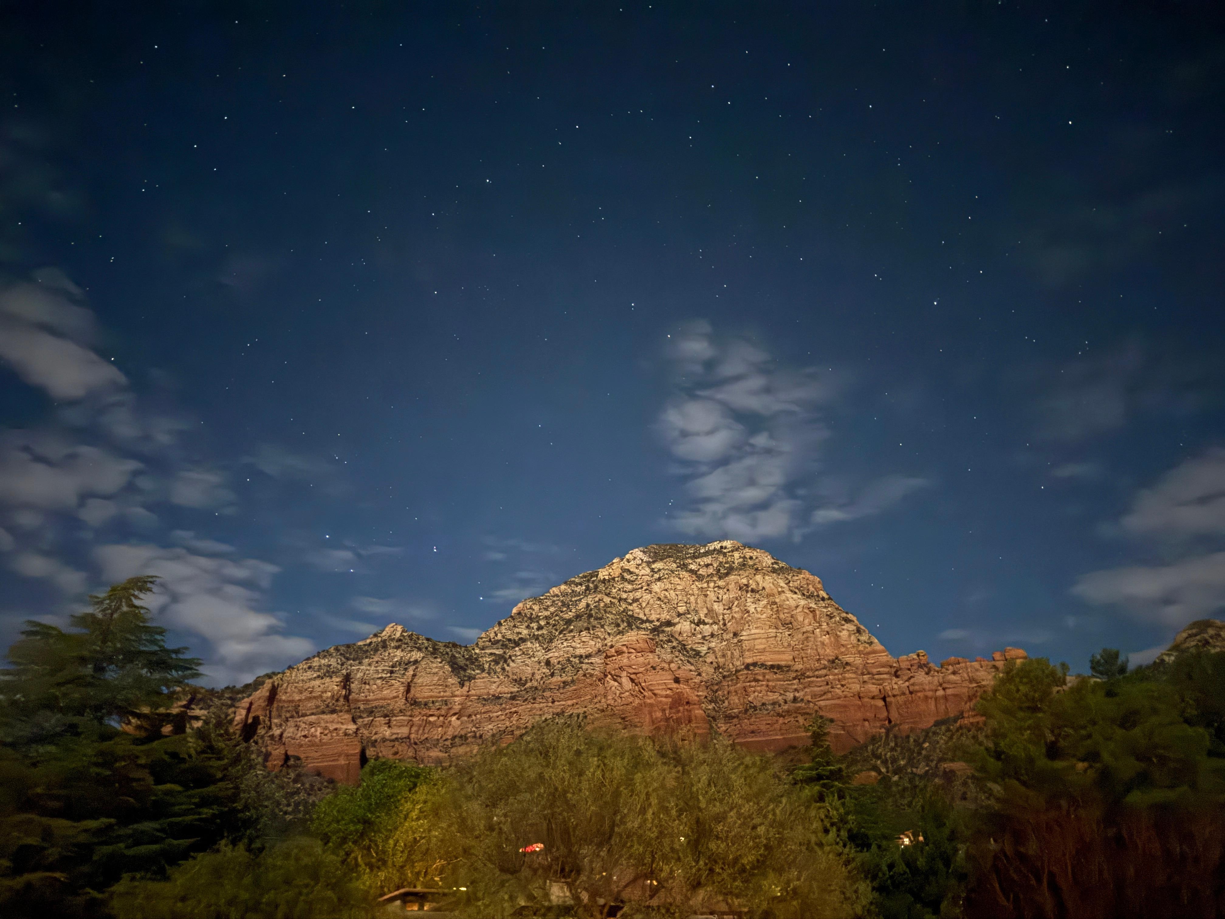 Night view from roof top sitting area. 
