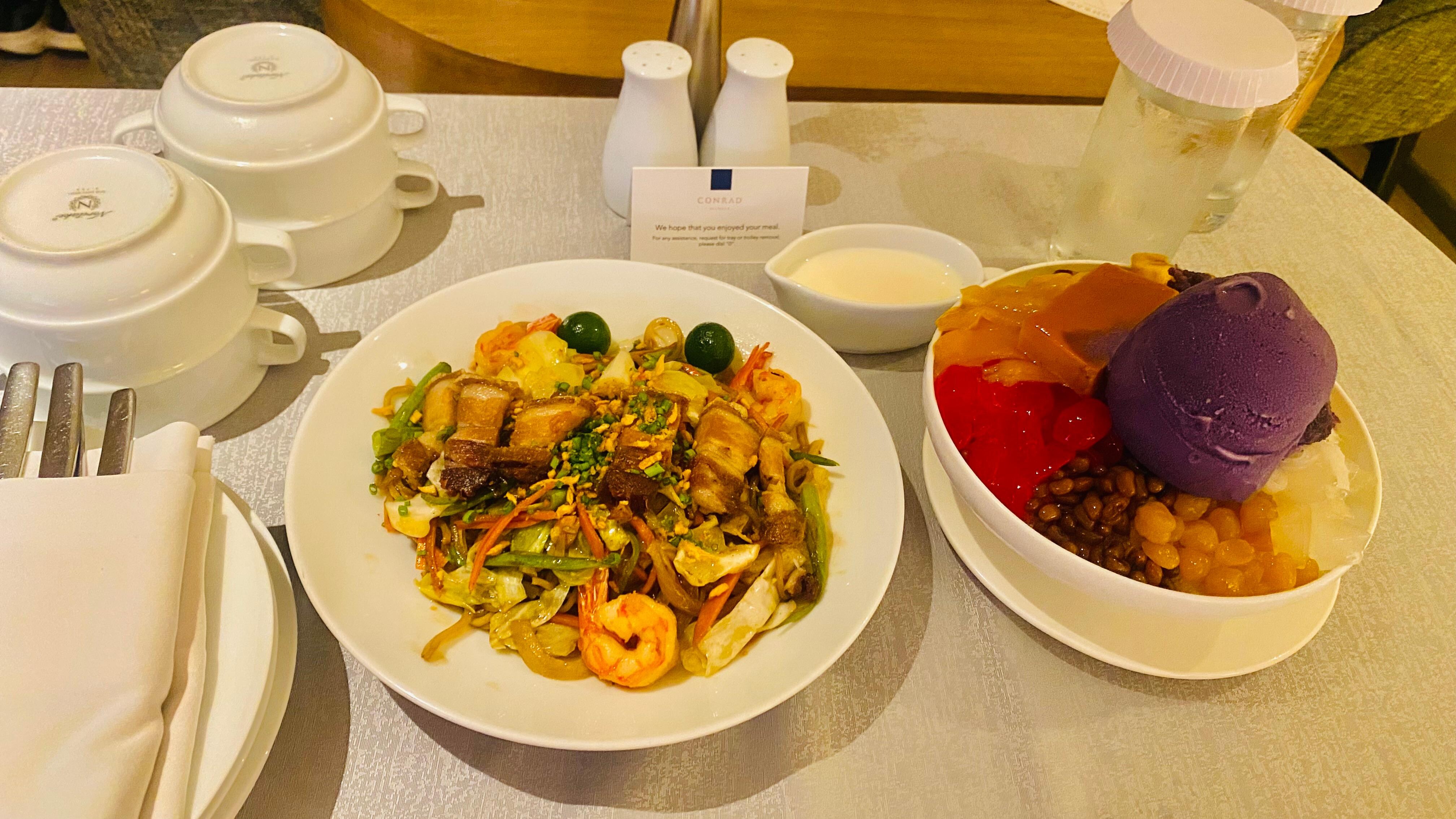 Pancit and halo halo - my favorite local snack 
