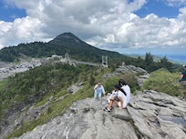 Mike high swing bridge at Grandfather Mountain