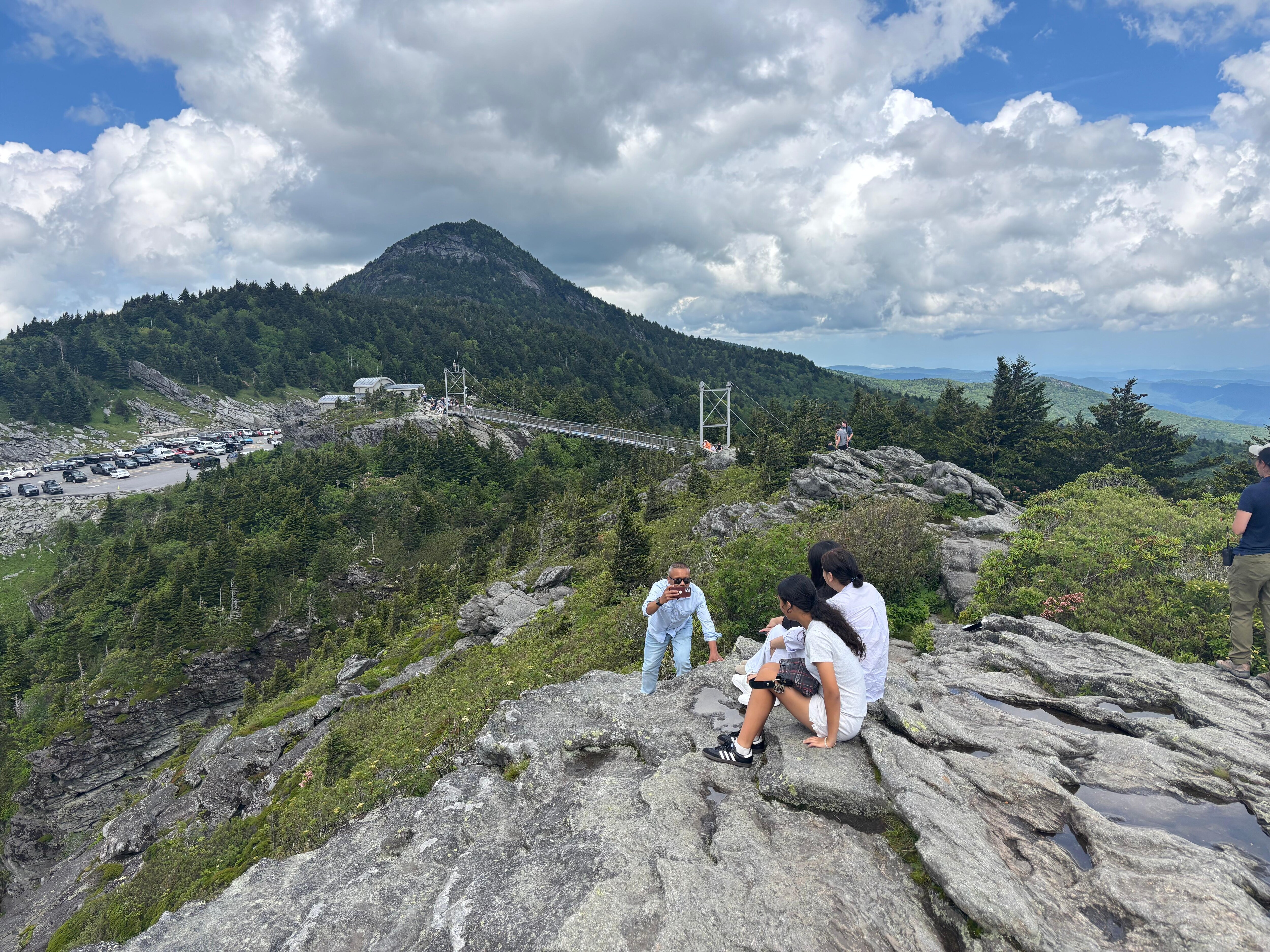 Mike high swing bridge at Grandfather Mountain