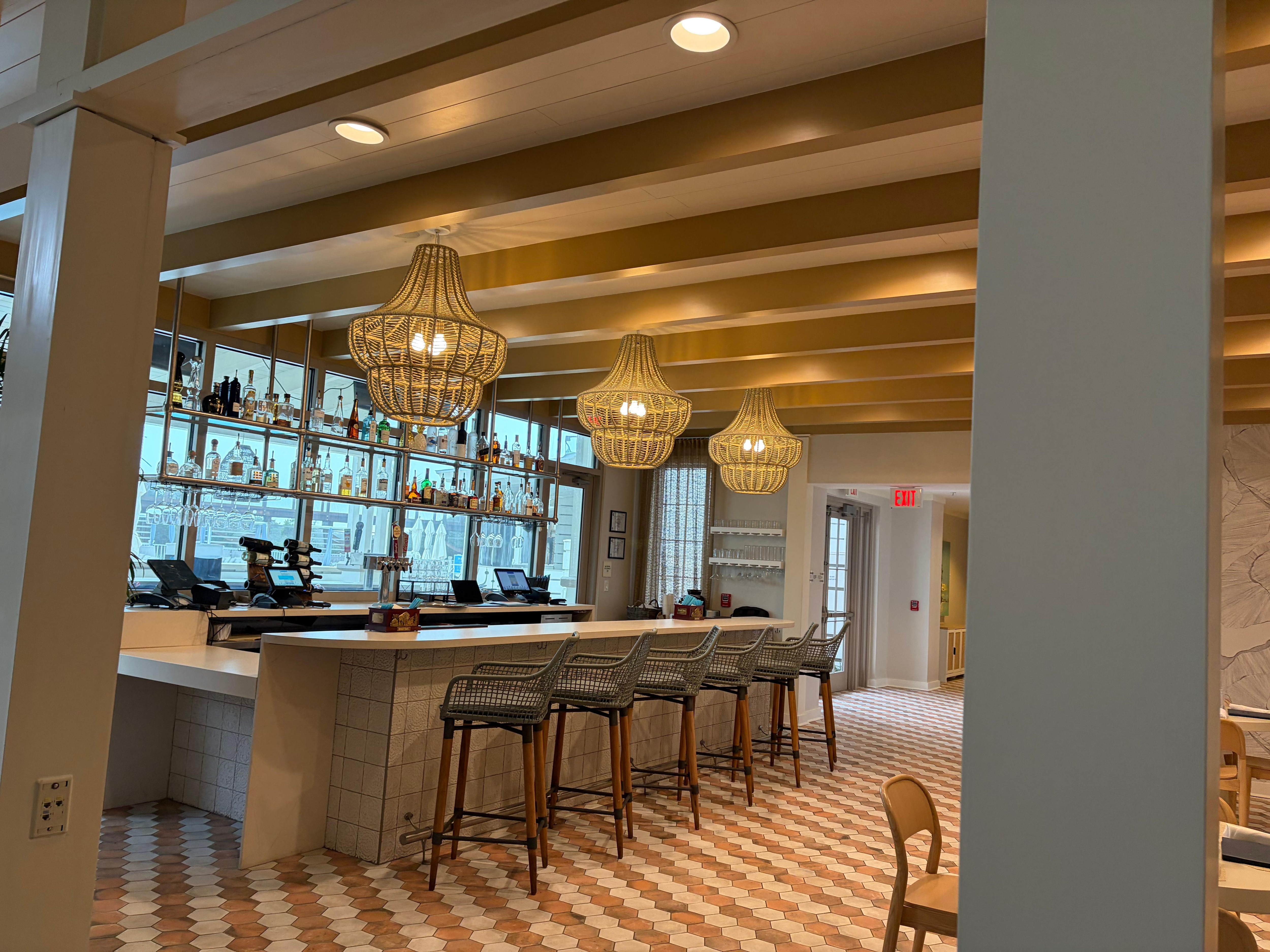 Restaurant/ bar looked out to the pool closet to the hotel 