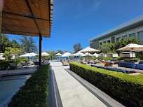 Pool area and bar.