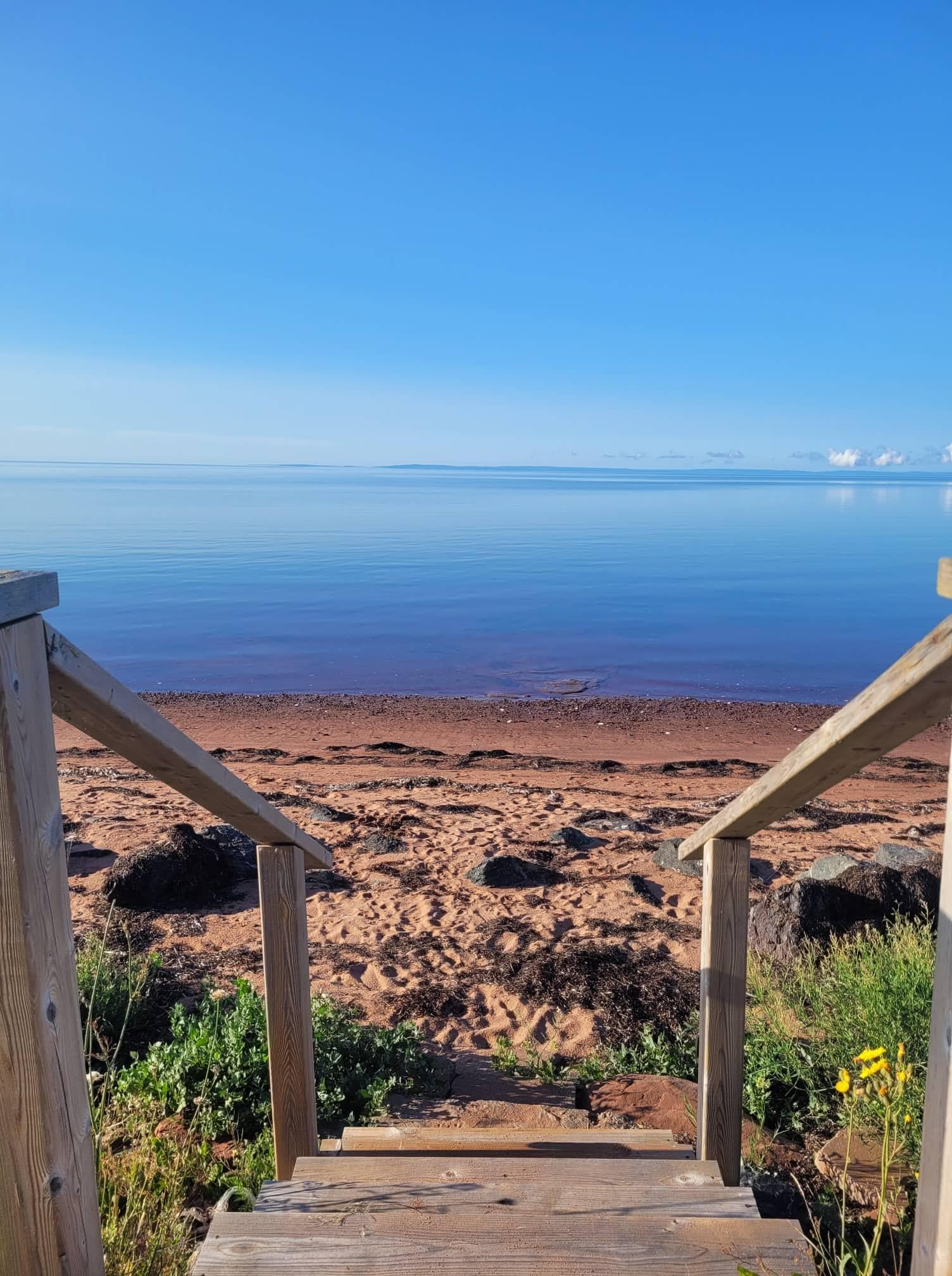 Beach from the steps 