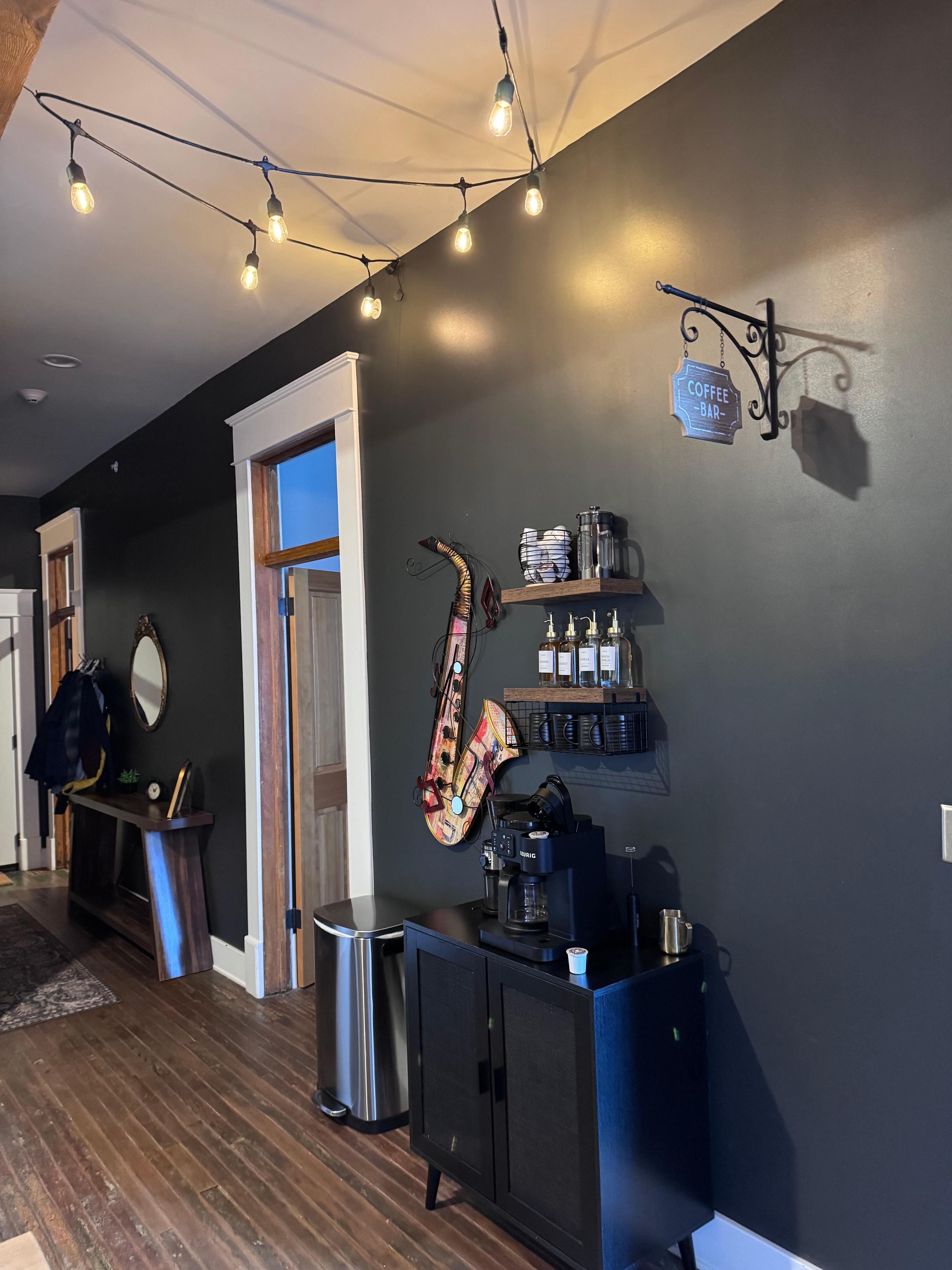 Coffee bar, decorative lighting