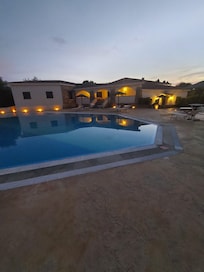 Blick auf unser Apartment am Abend