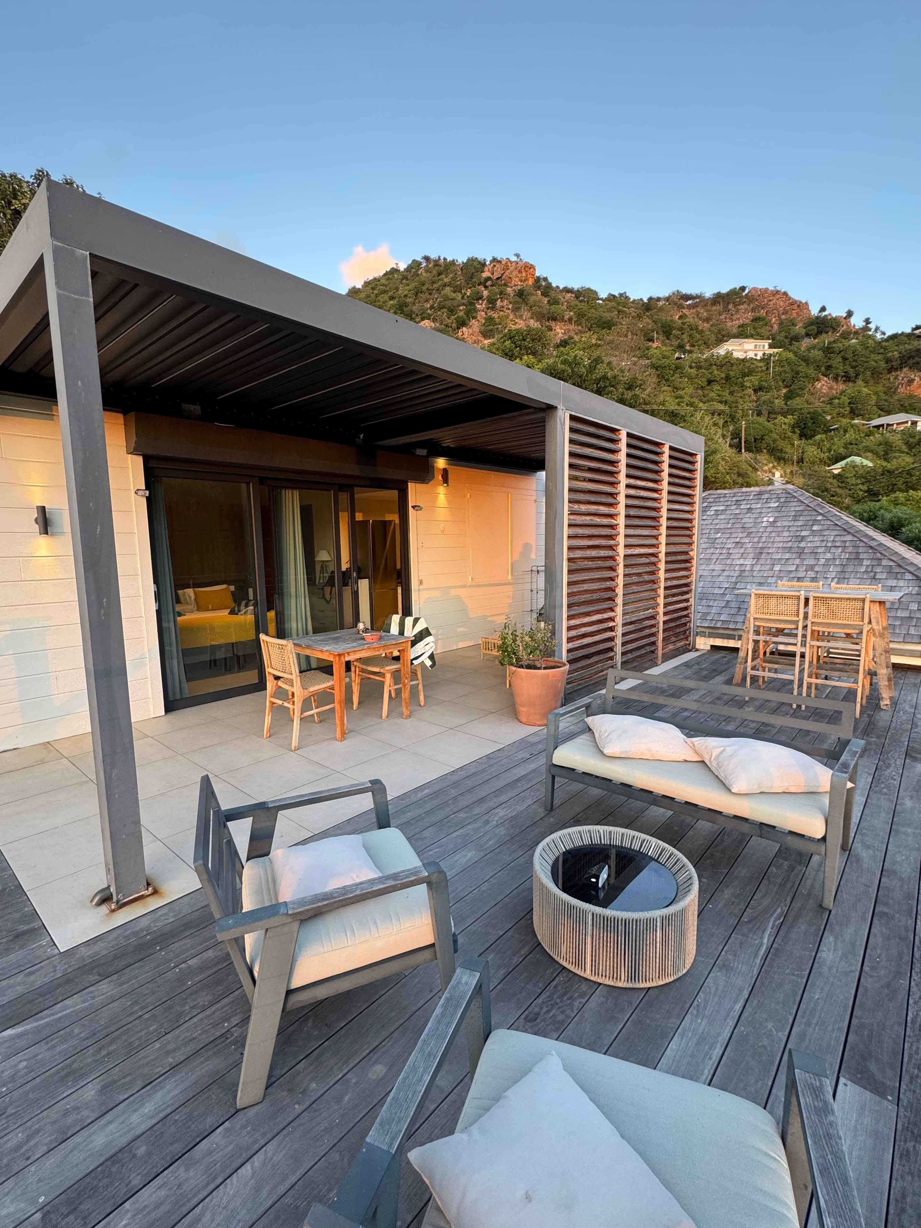 Terrace, view to studio