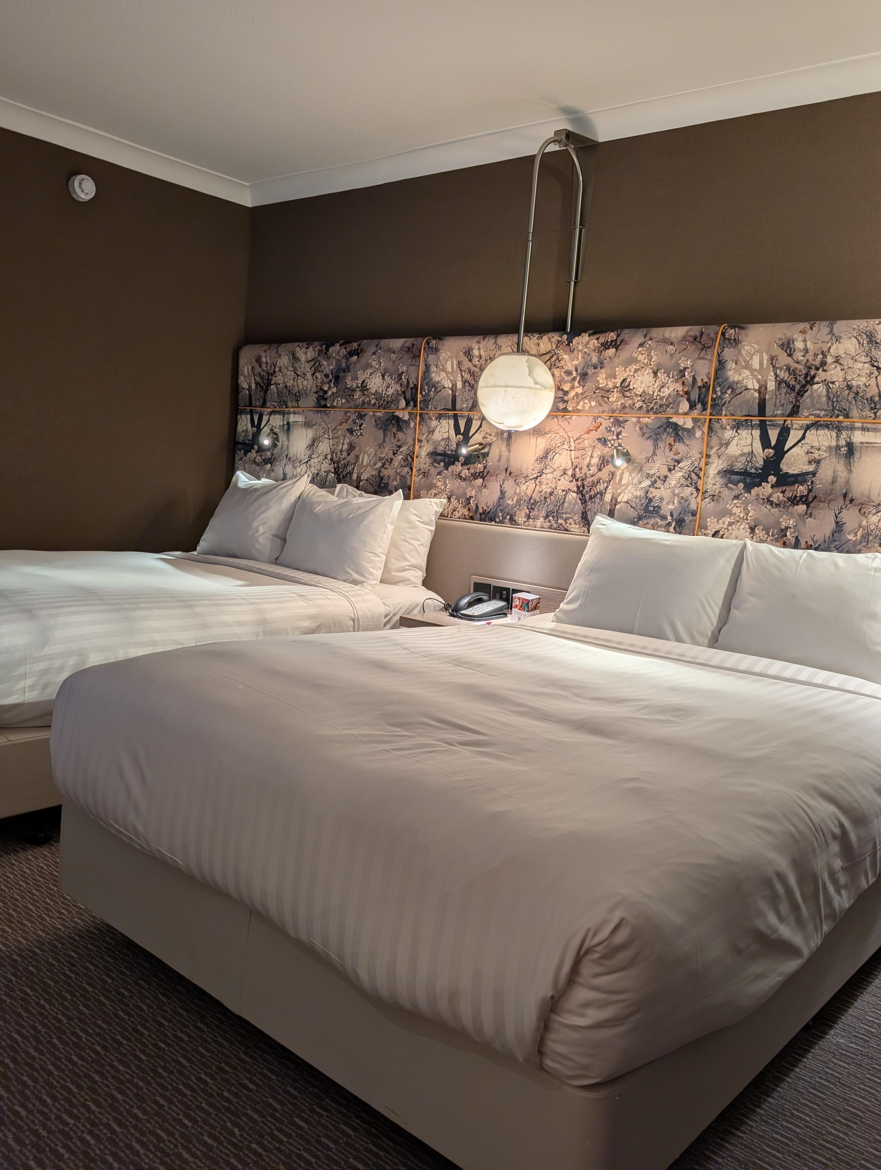 Superb spacy room with 2 huge double beds for 2 people.