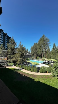 The view of the pool from our balcony