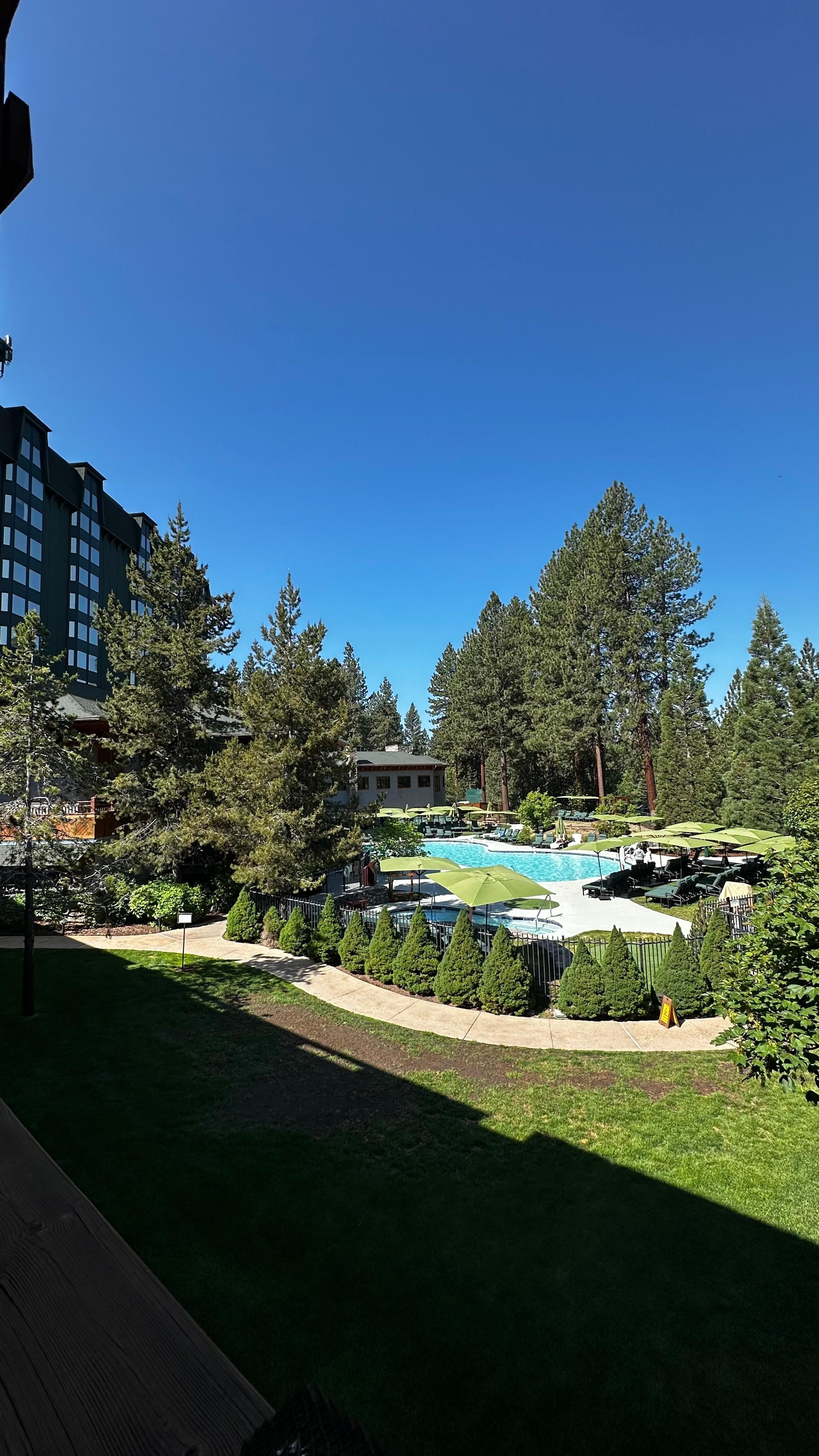 The view of the pool from our balcony