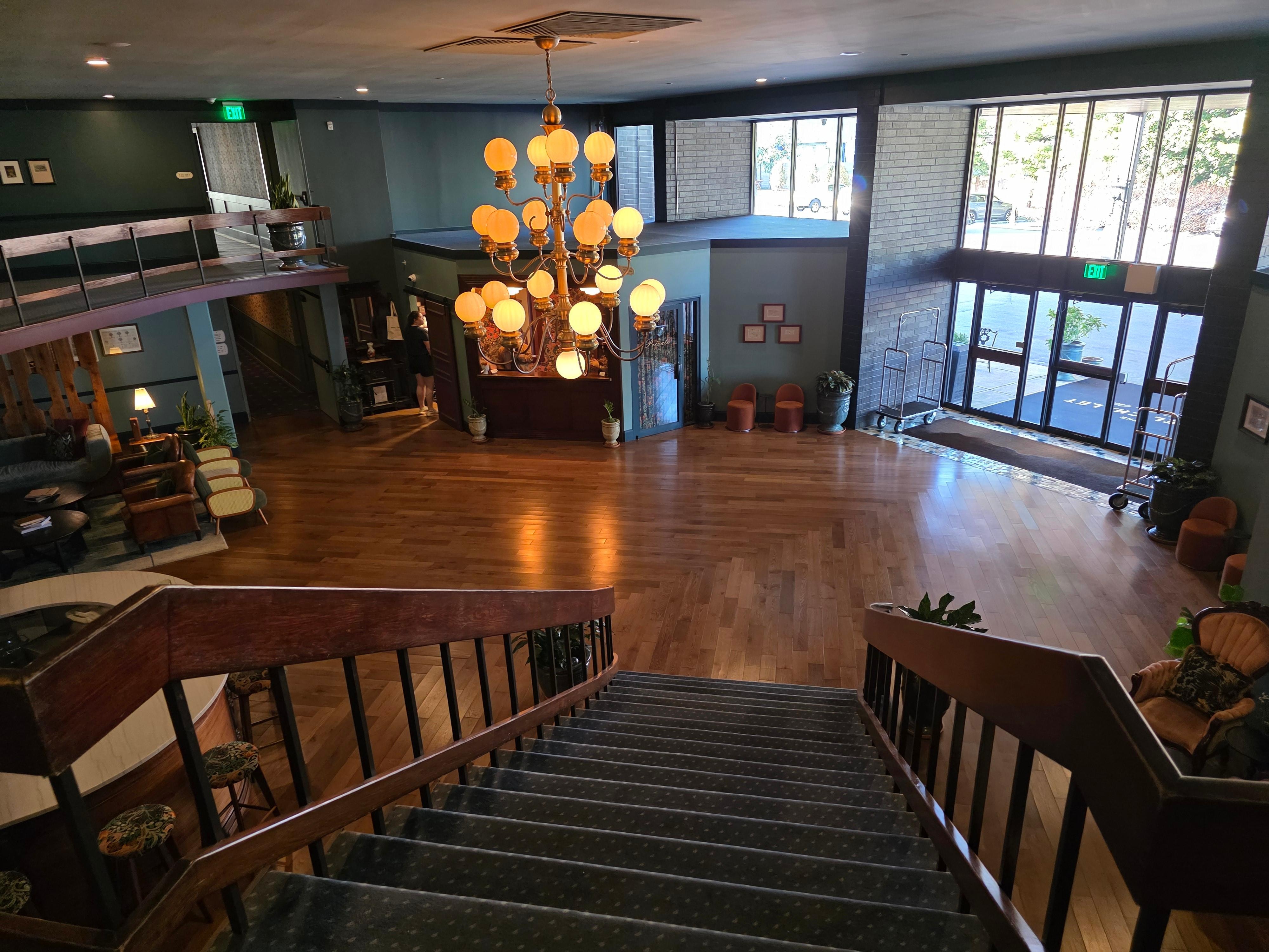 Lobby from top of staircase 