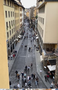 View from our room— towards Ponte Vecchio. It is also down the street from Uffizi.