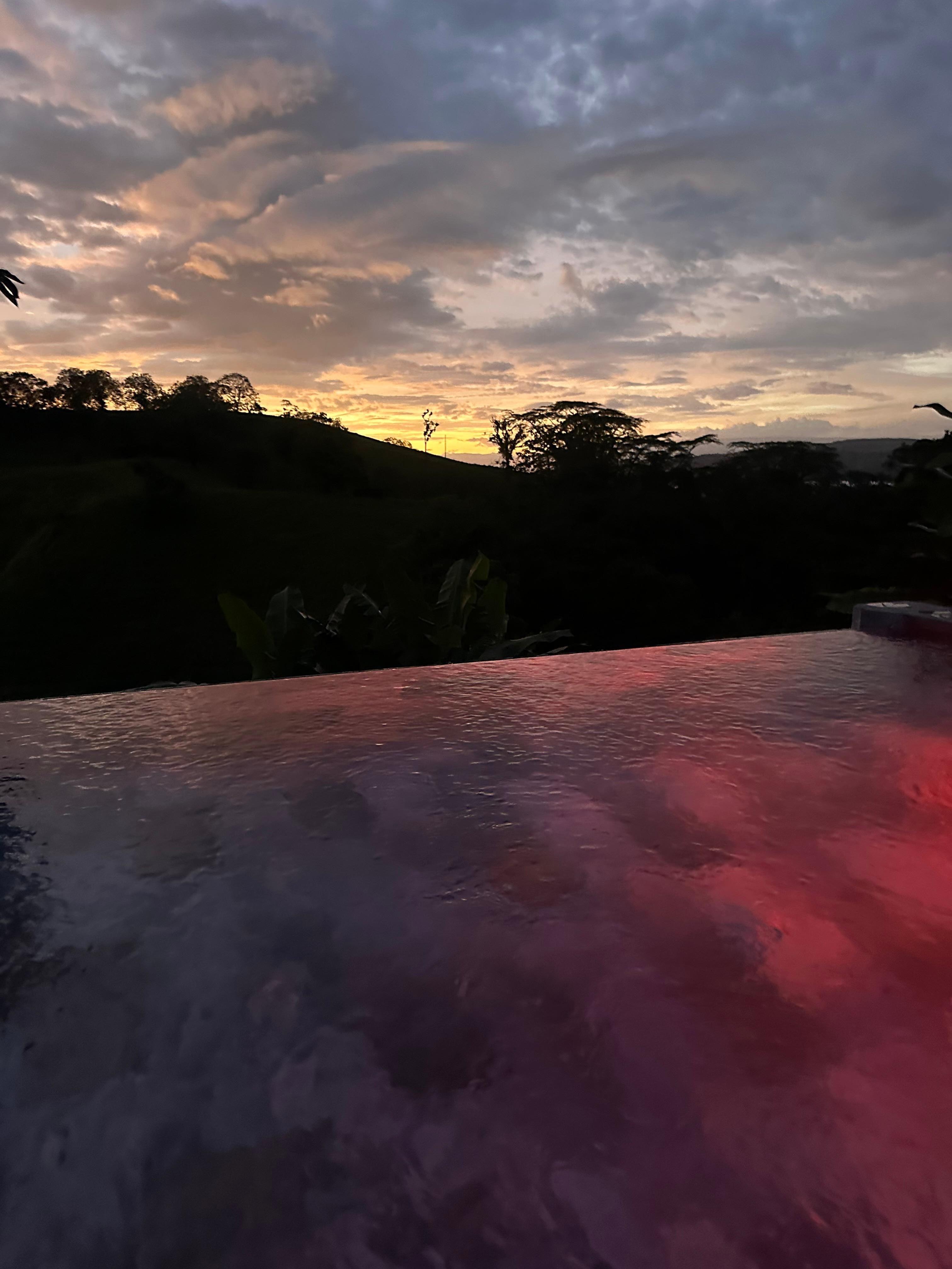 Sunset pool view