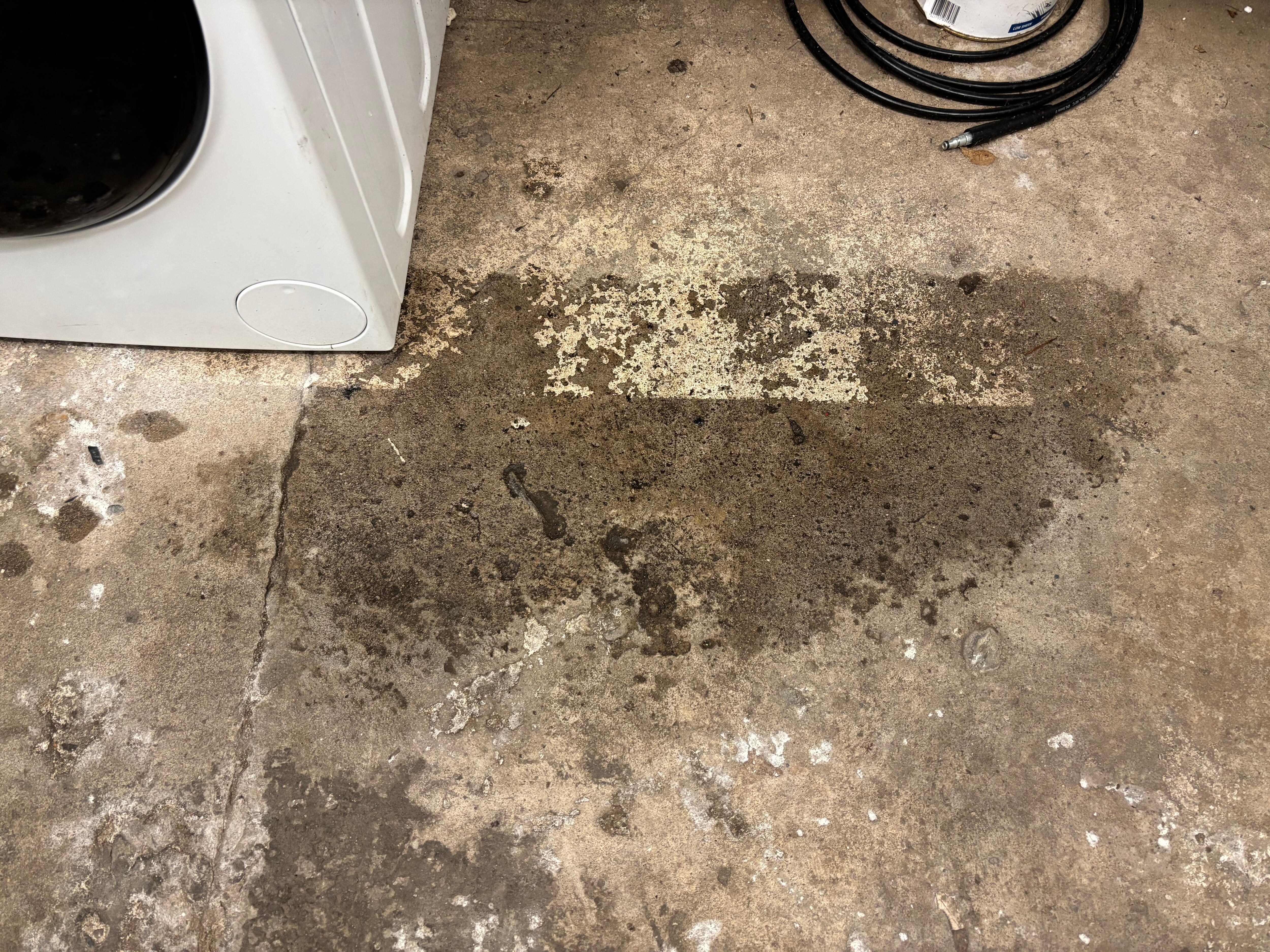 Water on ground around appliances 