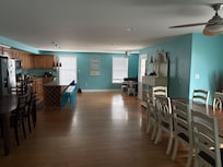 See the great open kitchen nook, island bar seating,
Kitchen table, and dining room table