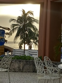 View of ocean from dining area